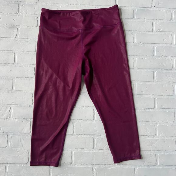 ZYIA Active Women's Purple Shimmer Athletic Yoga Running Leggings Pants -sz 20 - Picture 1 of 5